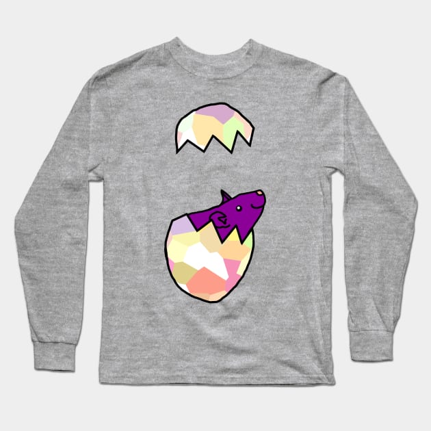 Rat Funny Easter Eggs Long Sleeve T-Shirt by ellenhenryart